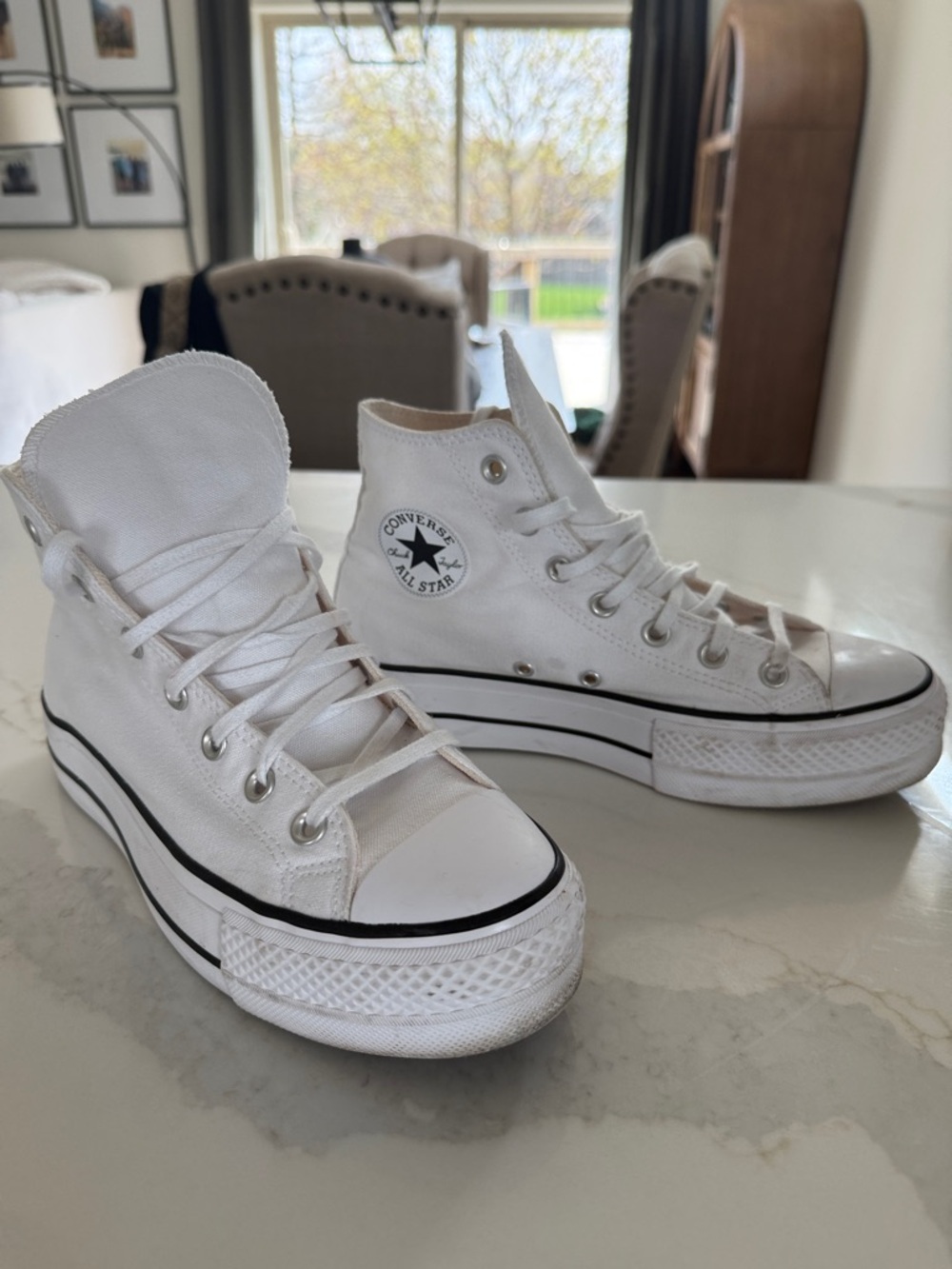 Converse White High-Top Platform Sneakers